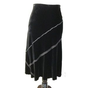 J. Jill black velvet flare skirt